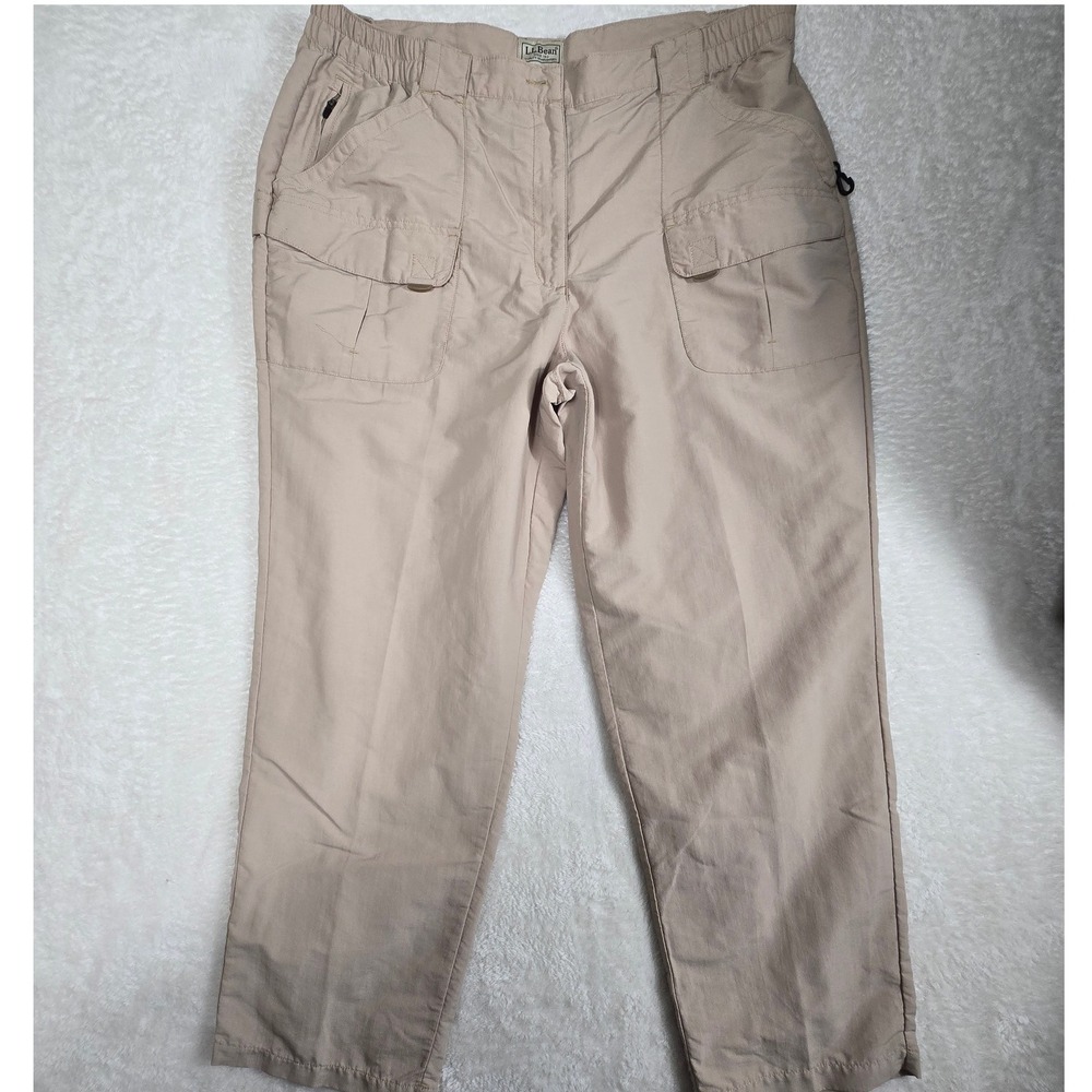 L.L.Bean Men's XL Regular Beige‎ Nylon Hiking Utility Cargo Pants